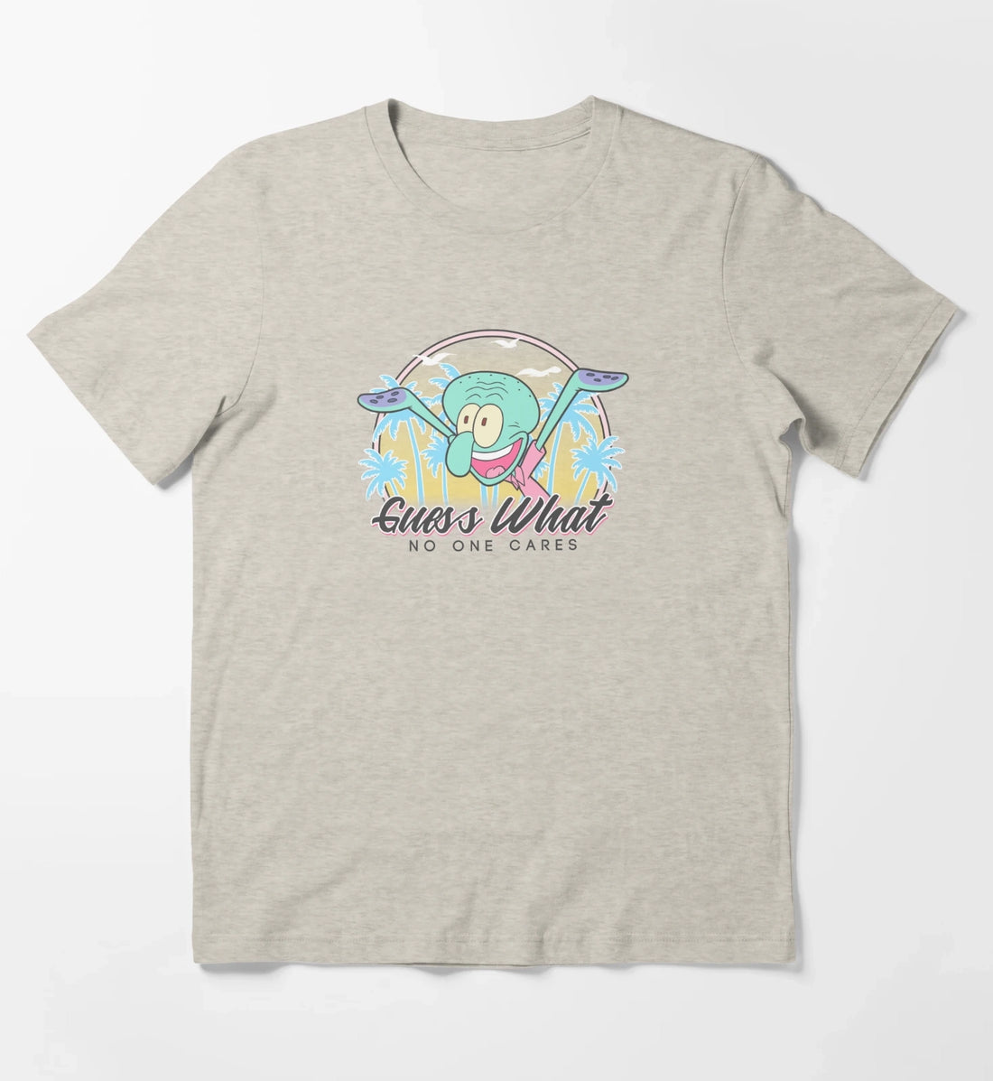 SpongeBob SquarePants Squidward Guess What No One Cares T-Shirt Cream