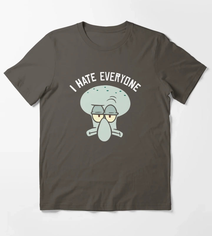 SpongeBob SquarePants Squidward I Hate Everyone T-Shirt Dark Grey