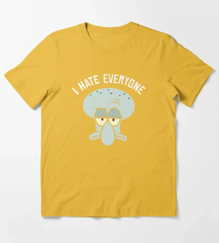SpongeBob SquarePants Squidward I Hate Everyone T-Shirt Yellow