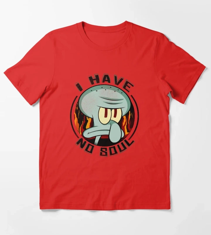 SpongeBob SquarePants Squidward I Have No Soul Poster T-Shirt Red