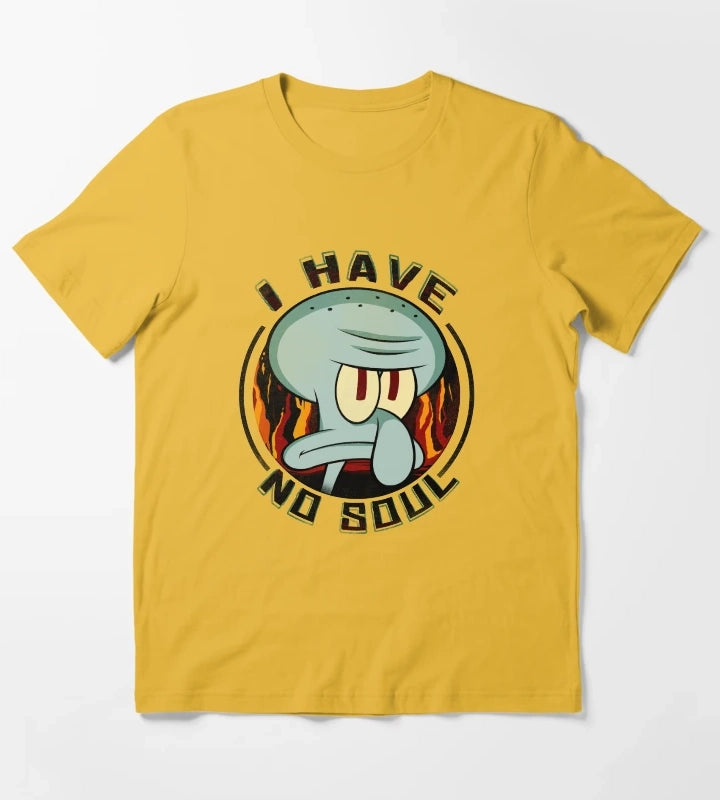 SpongeBob SquarePants Squidward I Have No Soul Poster T-Shirt Yellow