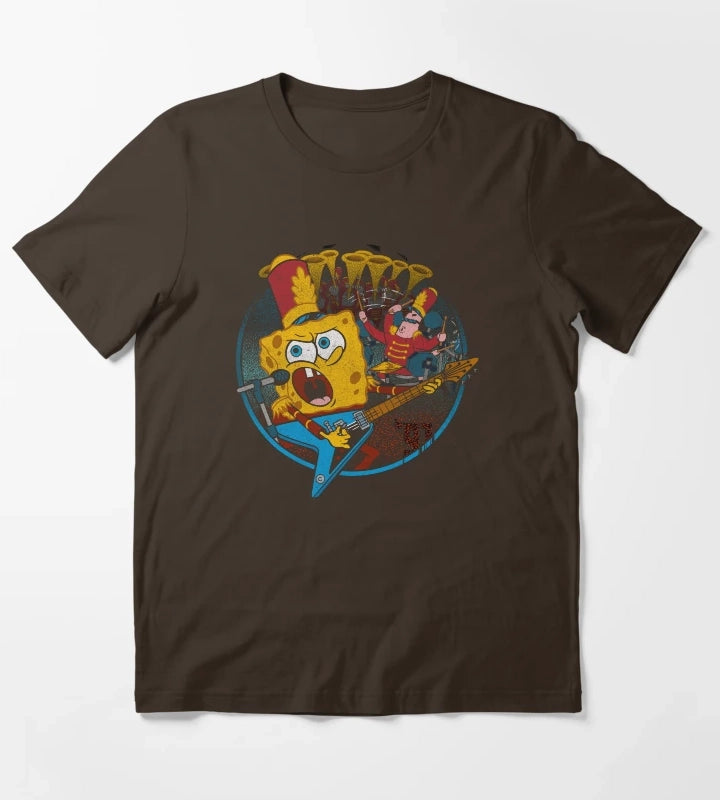 SpongeBob SquarePants Super Bowl Band T-Shirt Brown