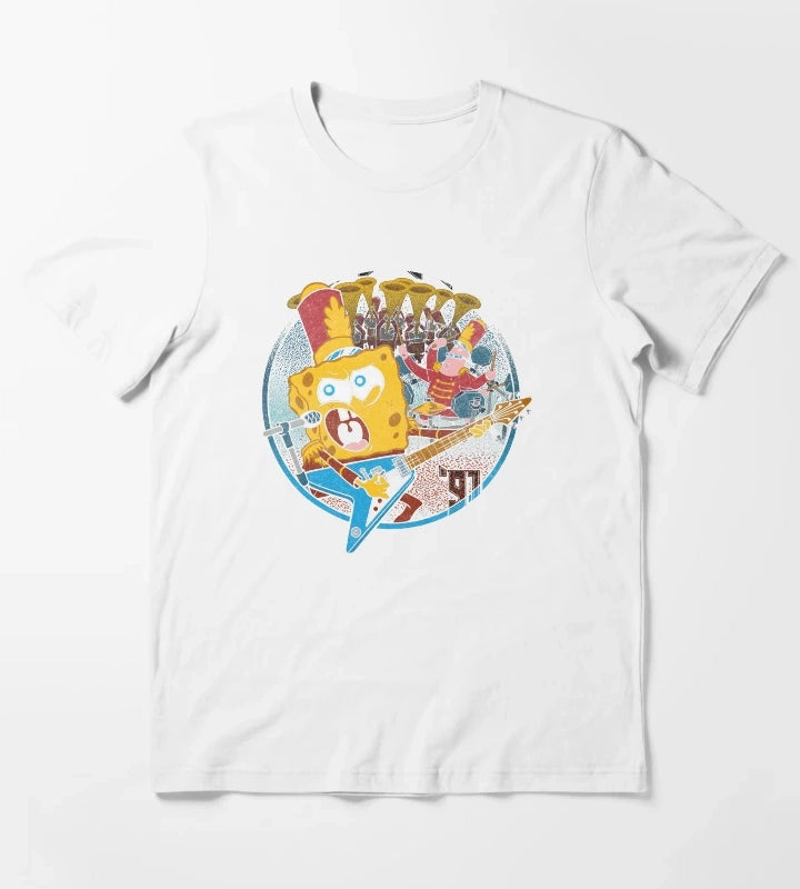 SpongeBob SquarePants Super Bowl Band T-Shirt White