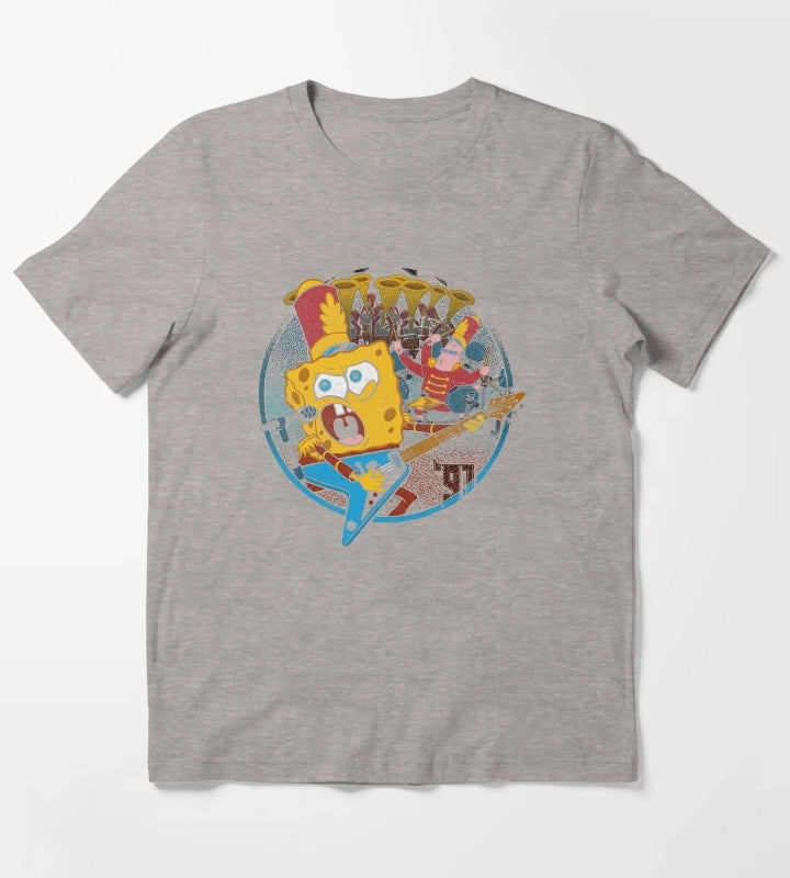 SpongeBob SquarePants Super Bowl Band T-Shirt Heather Grey