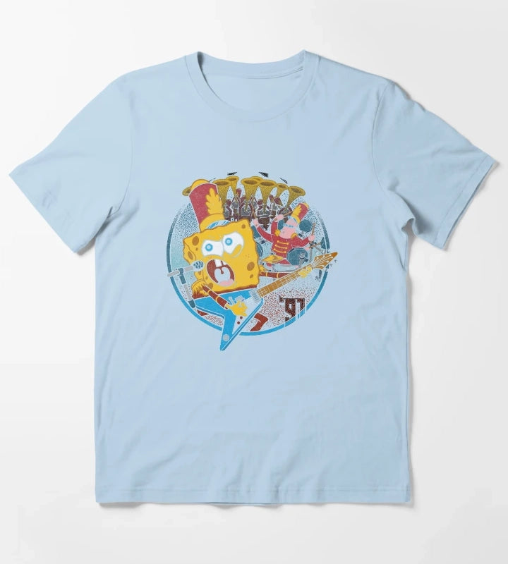 SpongeBob SquarePants Super Bowl Band T-Shirt Sky Blue