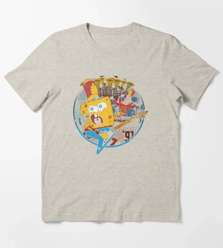SpongeBob SquarePants Super Bowl Band T-Shirt Cream