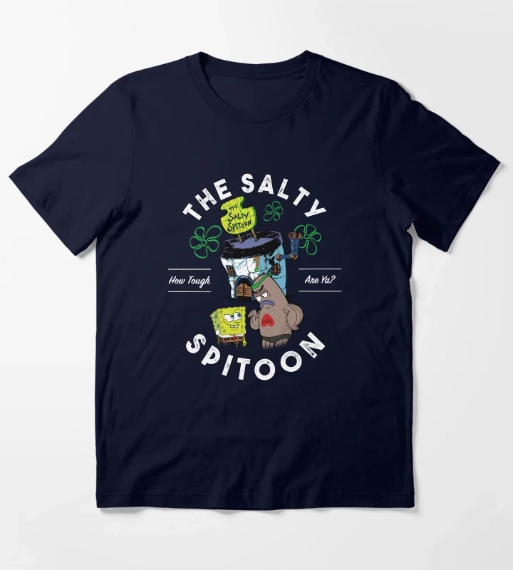SpongeBob SquarePants The Salty Spitoon How Tough Are Ya T-Shirt Navy