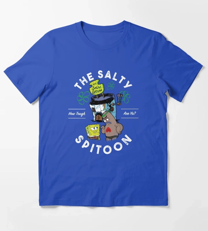 SpongeBob SquarePants The Salty Spitoon How Tough Are Ya T-Shirt Blue