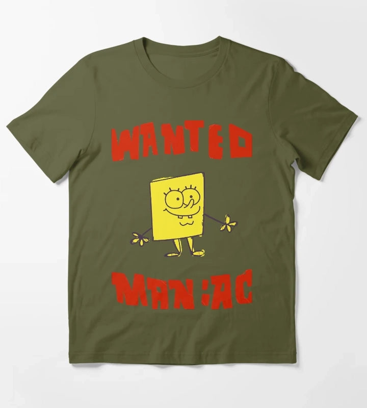SpongeBob SquarePants Wanted Maniac T-Shirt Olive Green