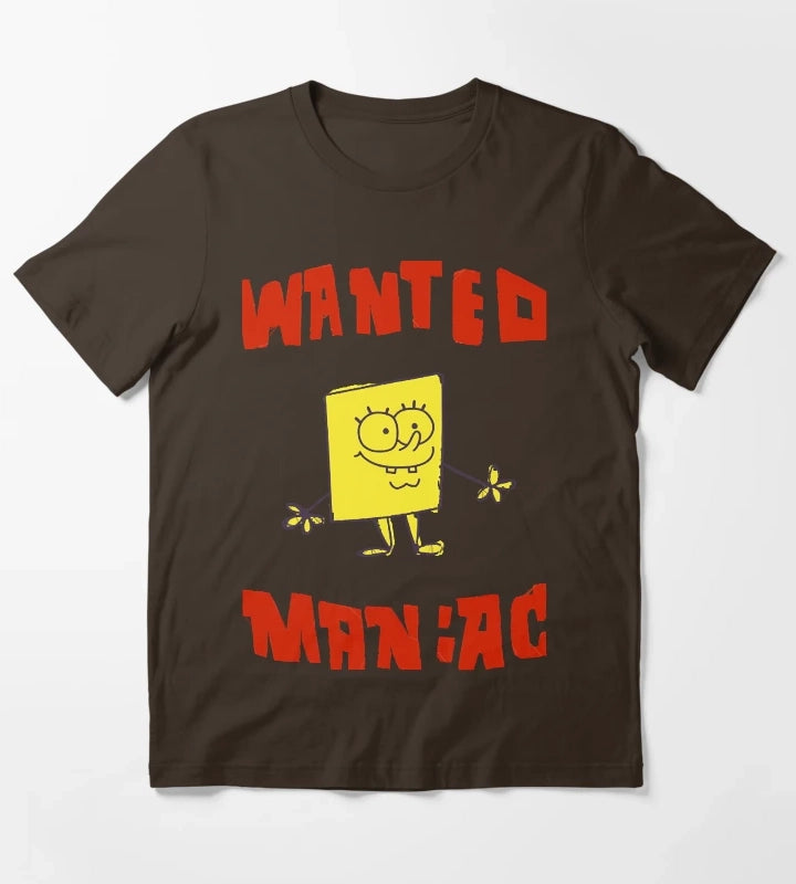 SpongeBob SquarePants Wanted Maniac T-Shirt Brown
