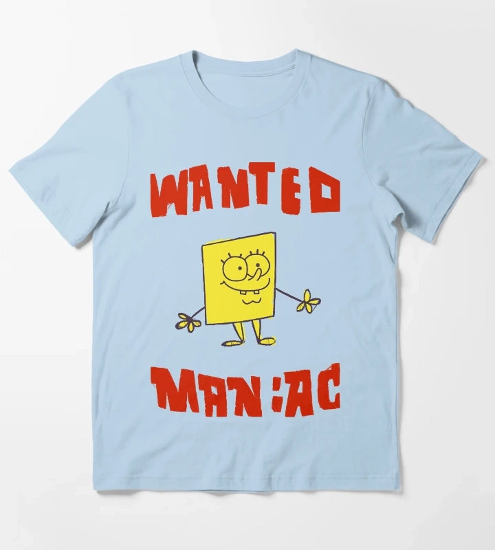 SpongeBob SquarePants Wanted Maniac T-Shirt Sky Blue
