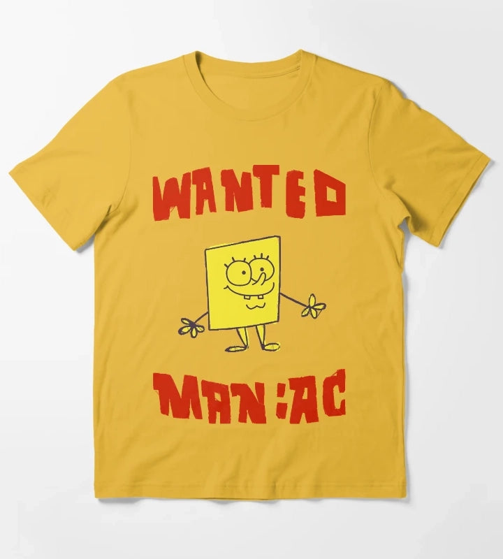 SpongeBob SquarePants Wanted Maniac T-Shirt Yellow
