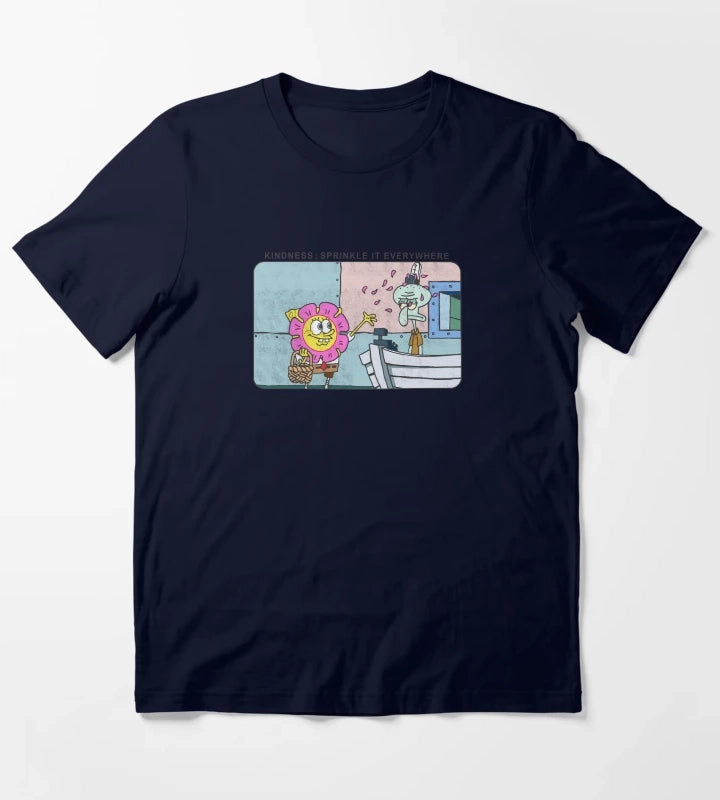 SpongeBob SquarePants and Squidward Kindness Meme T-Shirt Navy