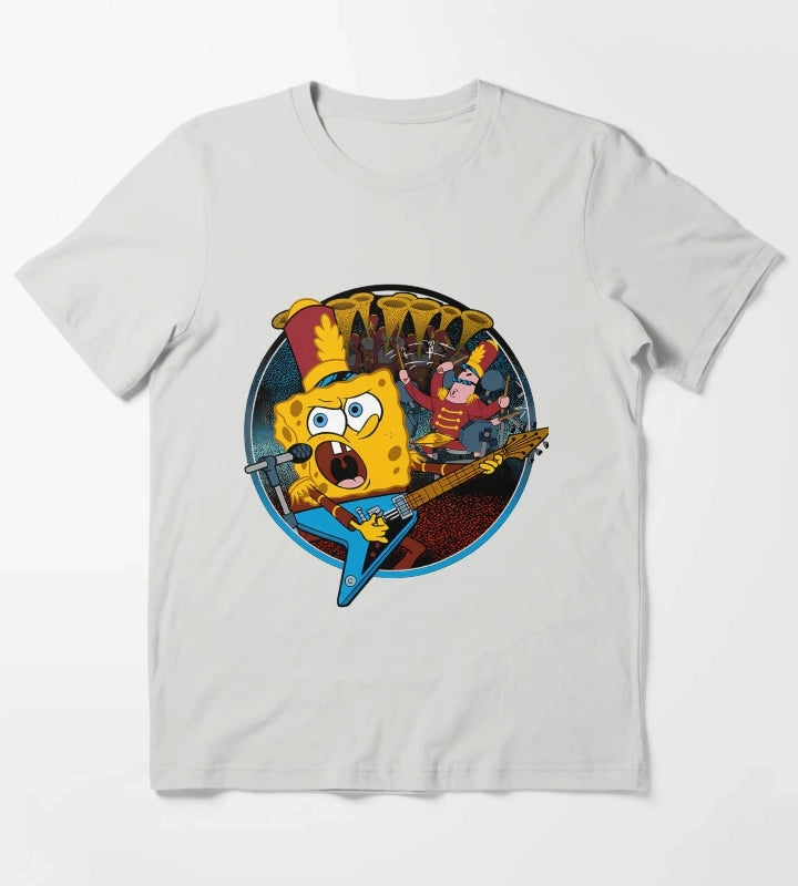Spongebob Squarepants And Patrick Super Bowl Band V2 T-Shirt Light Grey
