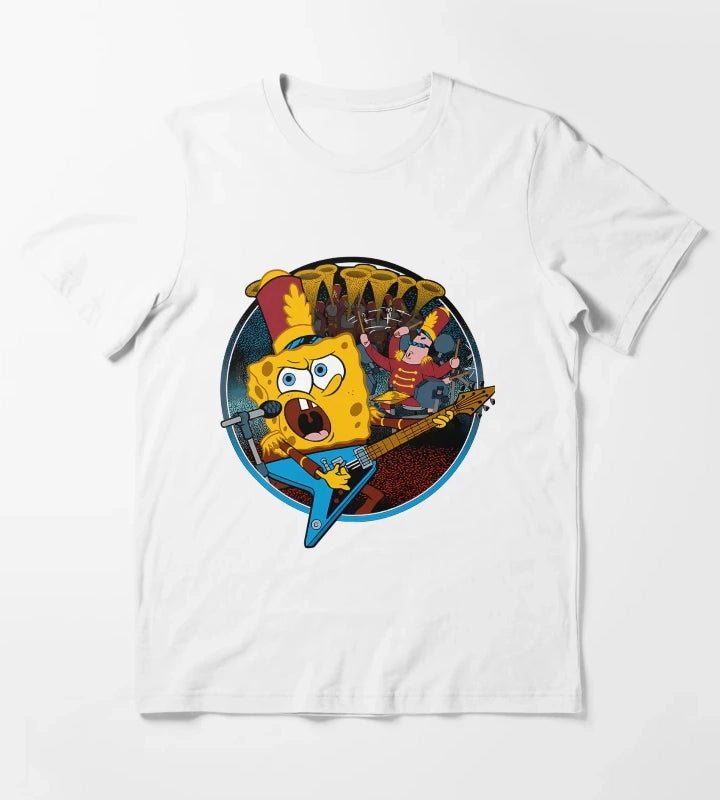 Spongebob Squarepants And Patrick Super Bowl Band V2 T-Shirt White