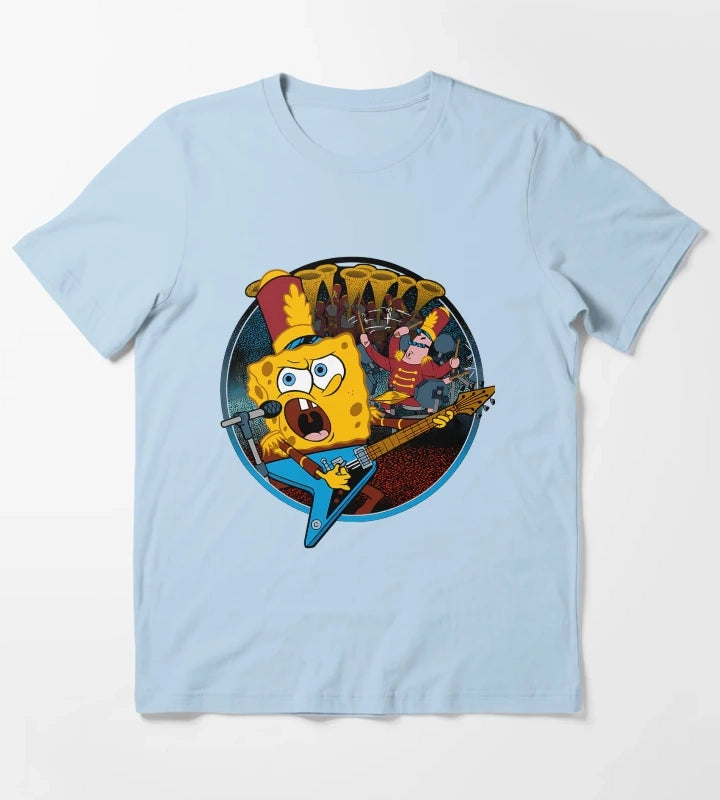 Spongebob Squarepants And Patrick Super Bowl Band V2 T-Shirt Sky Blue