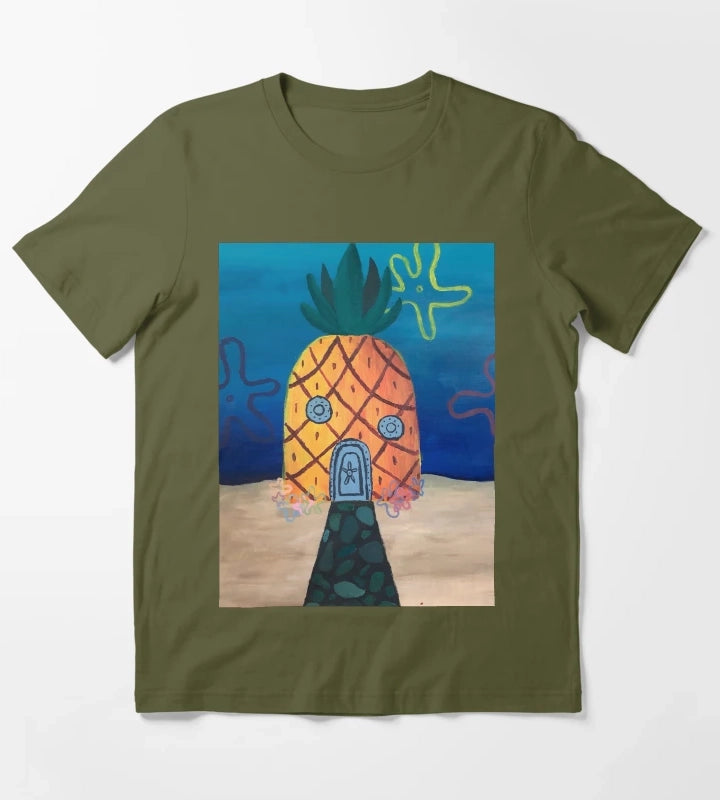 Spongebobs Pineapple House T-Shirt Olive Green