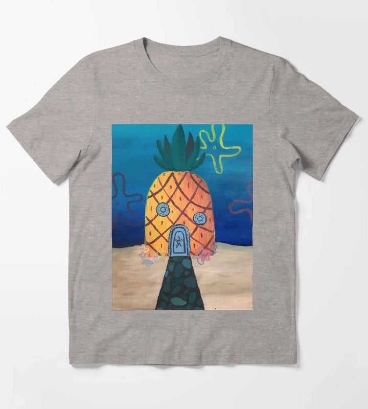 Spongebobs Pineapple House T-Shirt Heather Grey