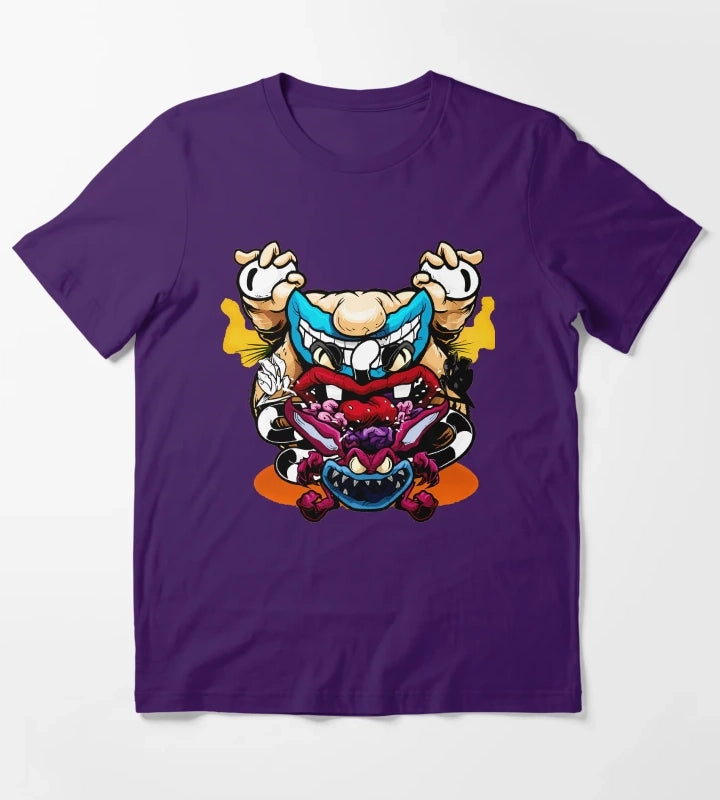 Spooky Monsters Artistic Sketch T-Shirt Purple