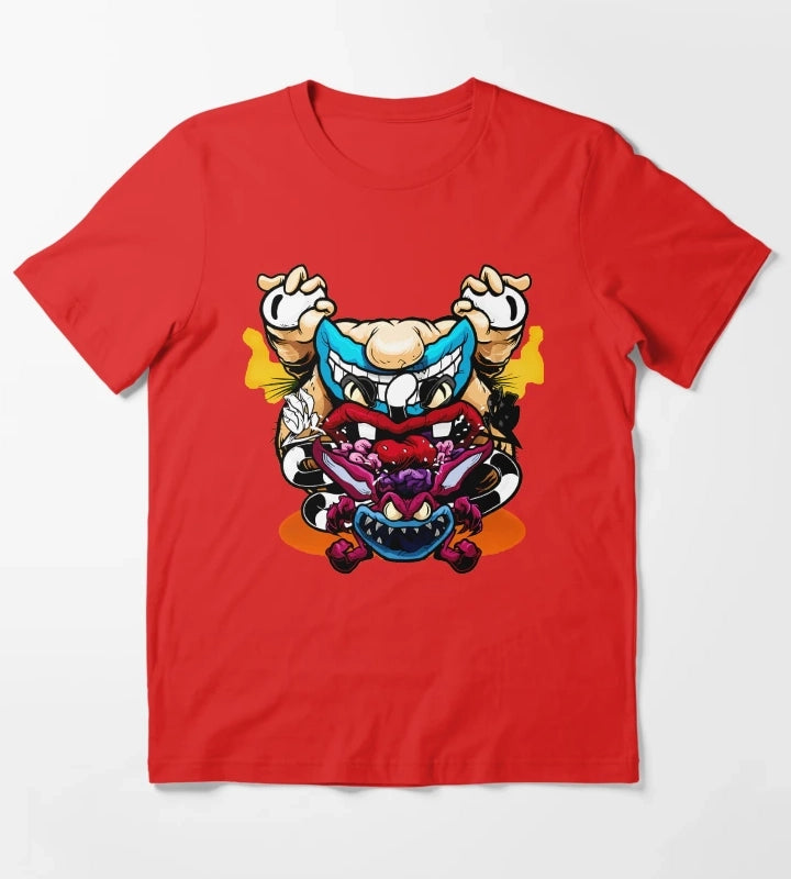 Spooky Monsters Artistic Sketch T-Shirt Red