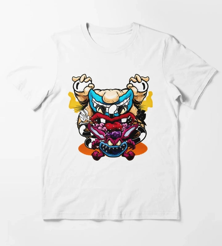 Spooky Monsters Artistic Sketch T-Shirt White
