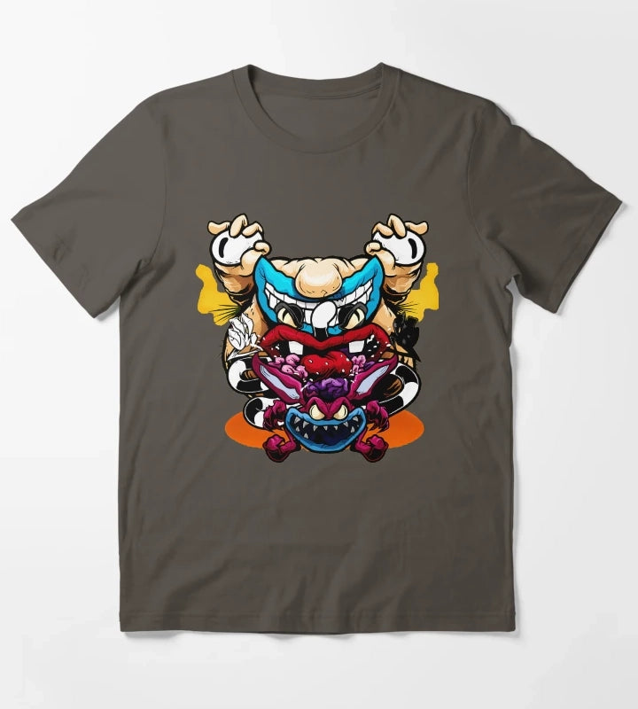 Spooky Monsters Artistic Sketch T-Shirt Dark Grey