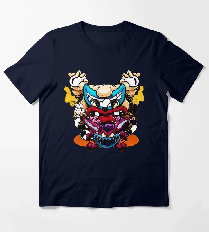 Spooky Monsters Artistic Sketch T-Shirt Navy