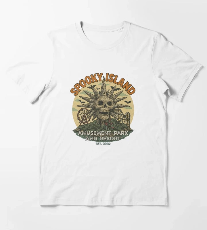 Spooky Resort disco skull retro halloween T-Shirt White