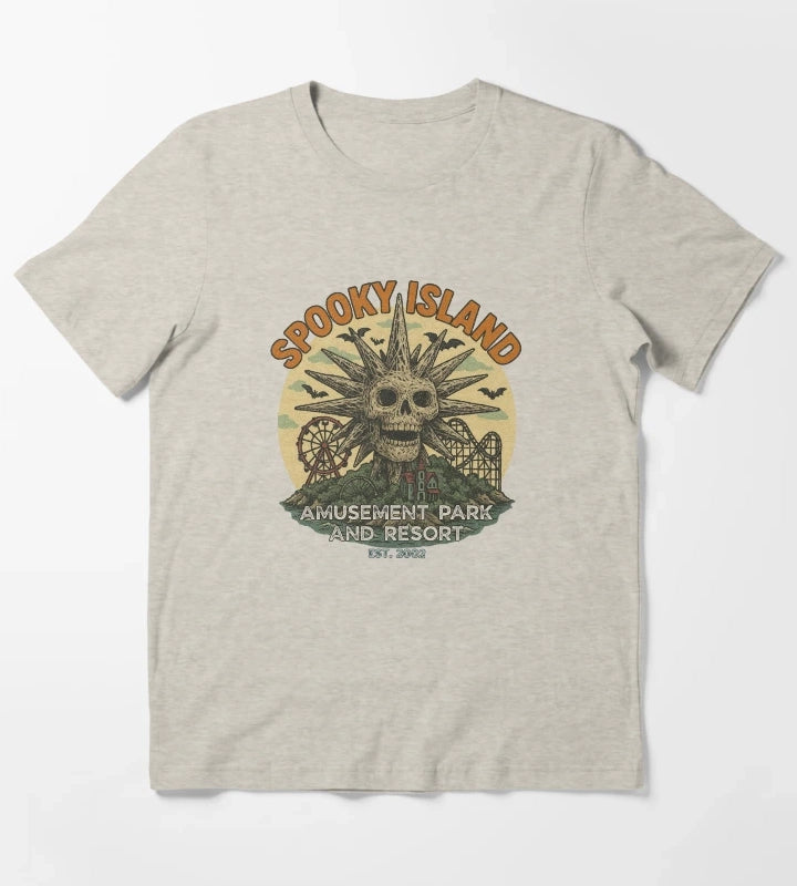 Spooky Resort disco skull retro halloween T-Shirt Cream