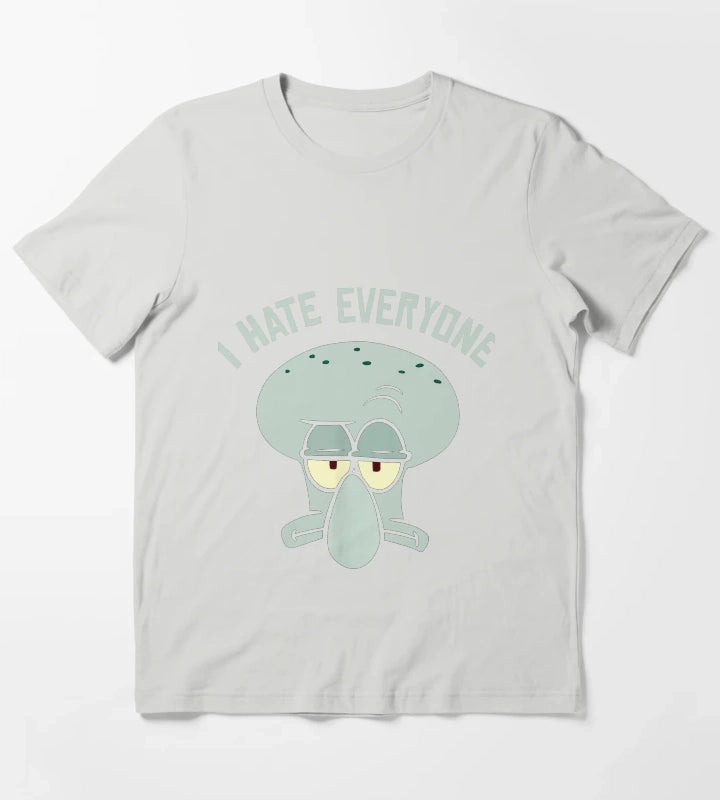 Squidward I Hate Everyone T-Shirt Light Grey