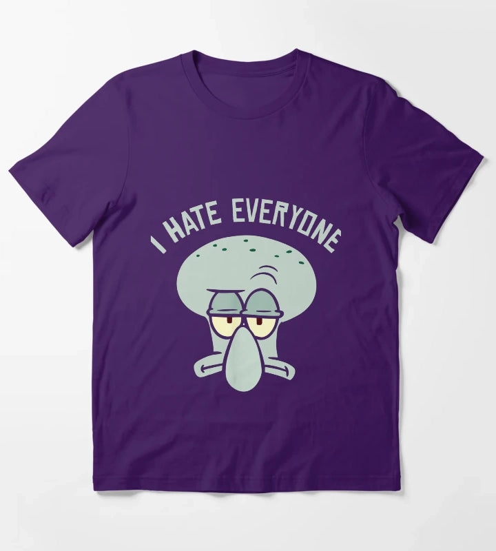Squidward I Hate Everyone T-Shirt Purple