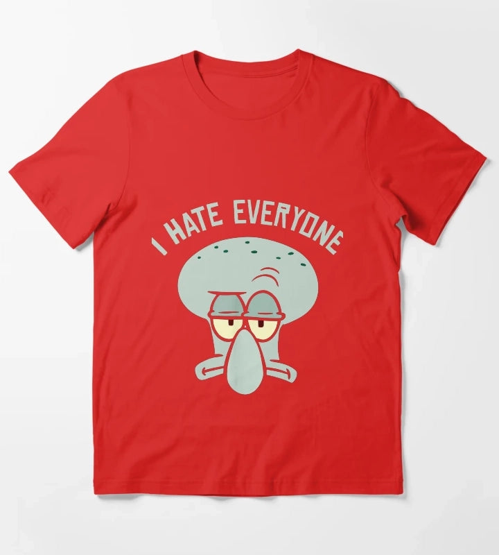 Squidward I Hate Everyone T-Shirt Red