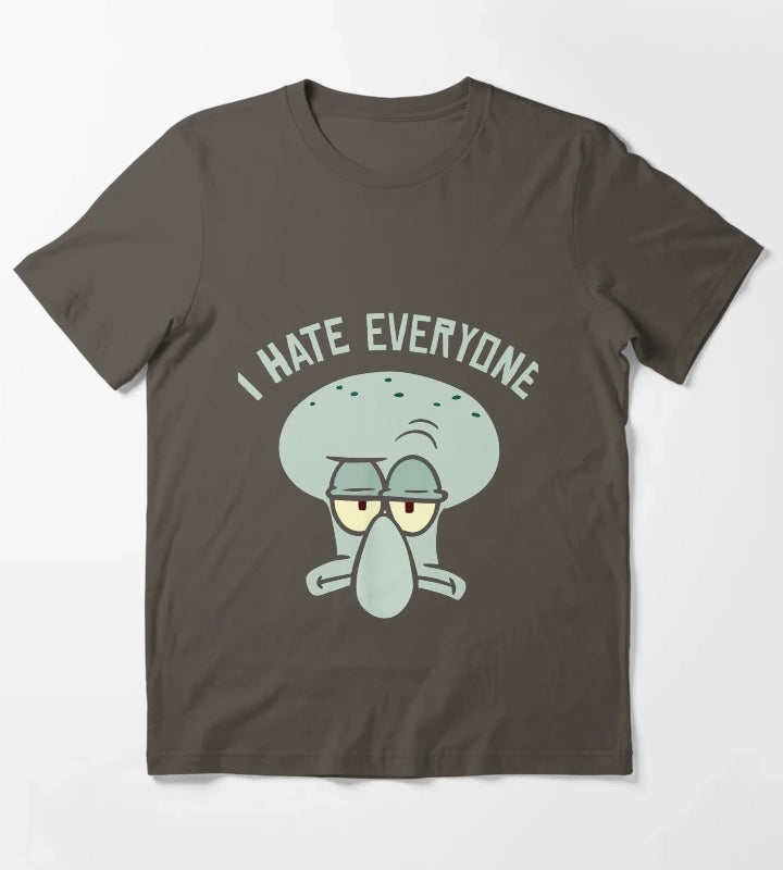 Squidward I Hate Everyone T-Shirt Dark Grey
