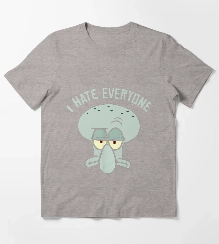 Squidward I Hate Everyone T-Shirt Heather Grey