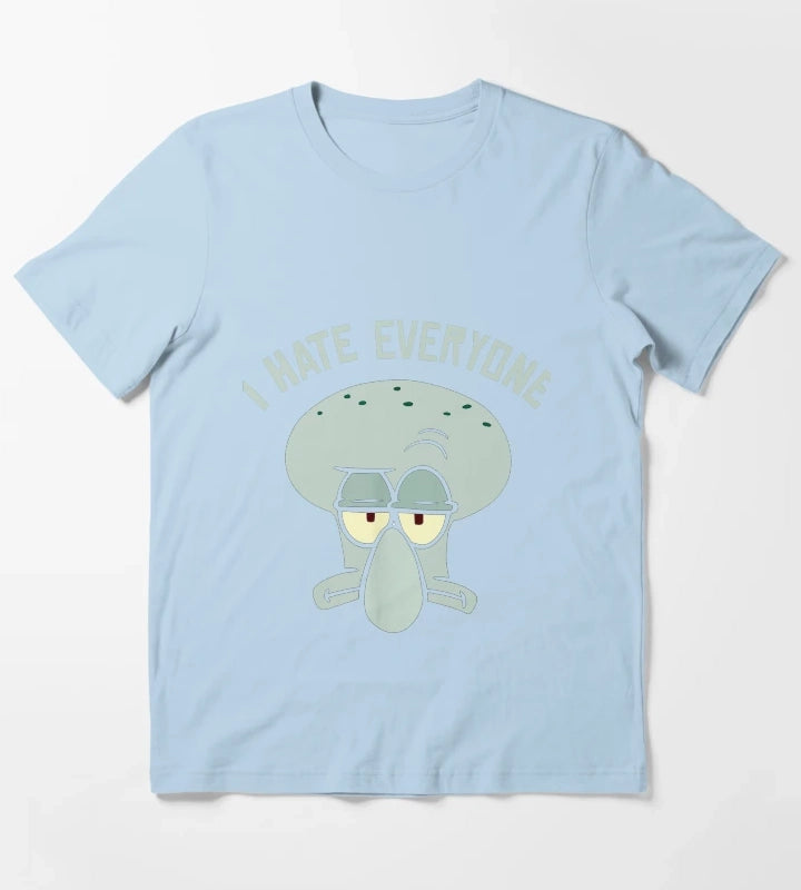 Squidward I Hate Everyone T-Shirt Sky Blue
