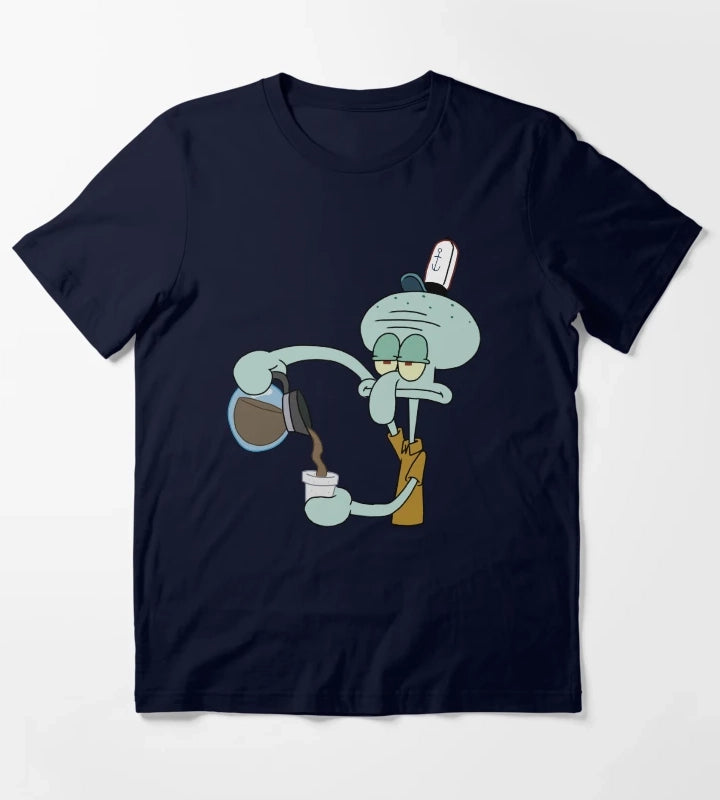 Squidward and his coffee T-Shirt Navy