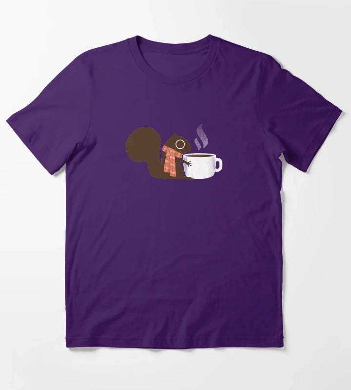 Squirrel Coffee Holiday T-Shirt Purple