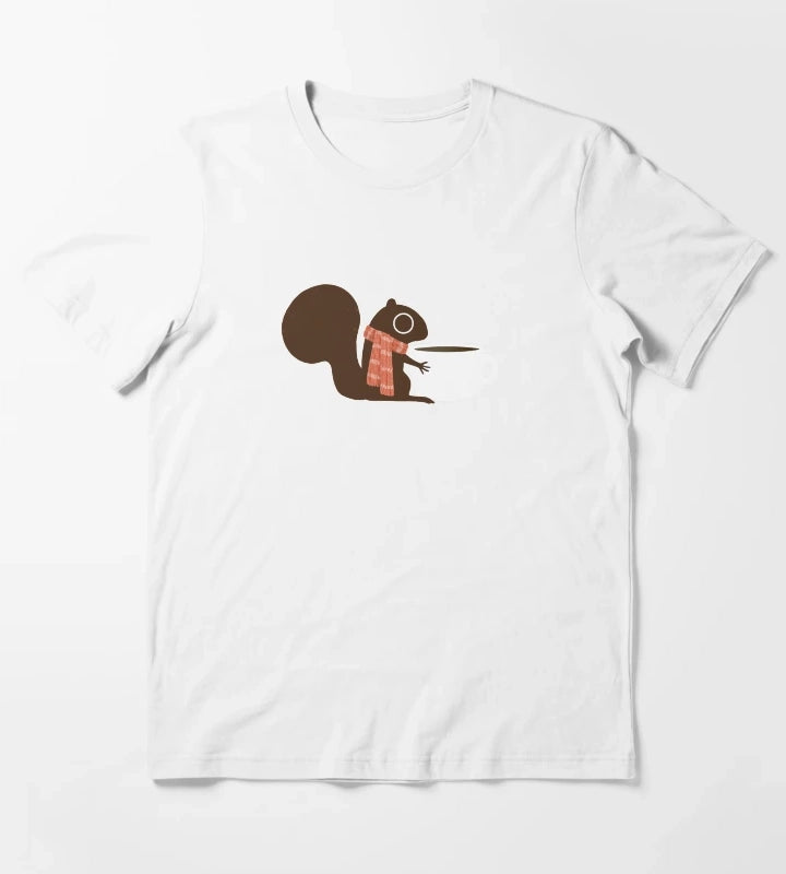 Squirrel Coffee Holiday T-Shirt White