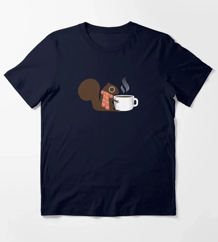 Squirrel Coffee Holiday T-Shirt Navy