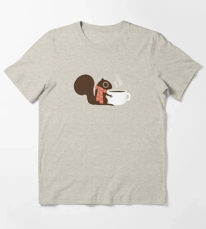 Squirrel Coffee Holiday T-Shirt Cream