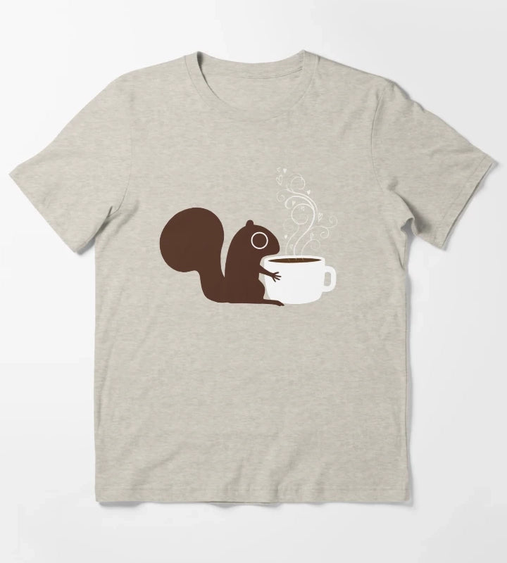 Squirrel Loves Coffee T-Shirt Cream