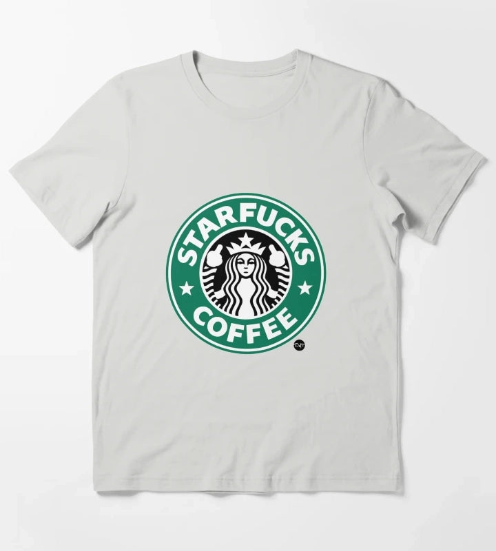 StarFucks Coffee T-Shirt Light Grey