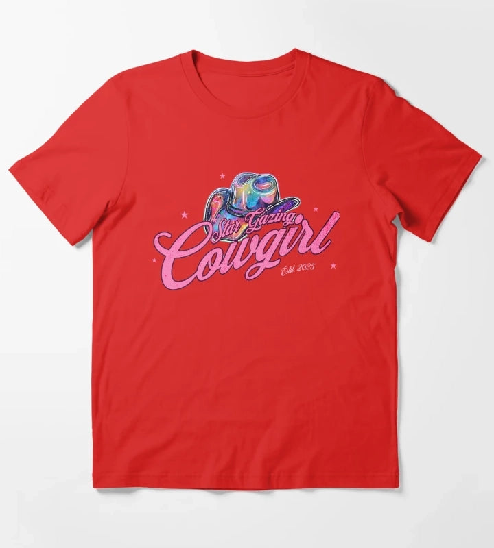 Star Gazing Cowgirl T-Shirt Red