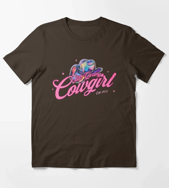 Star Gazing Cowgirl T-Shirt Brown