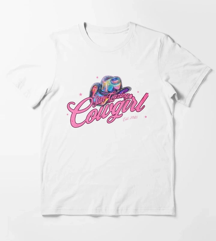 Star Gazing Cowgirl T-Shirt White