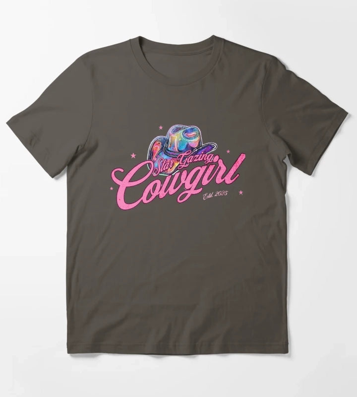 Star Gazing Cowgirl T-Shirt Dark Grey