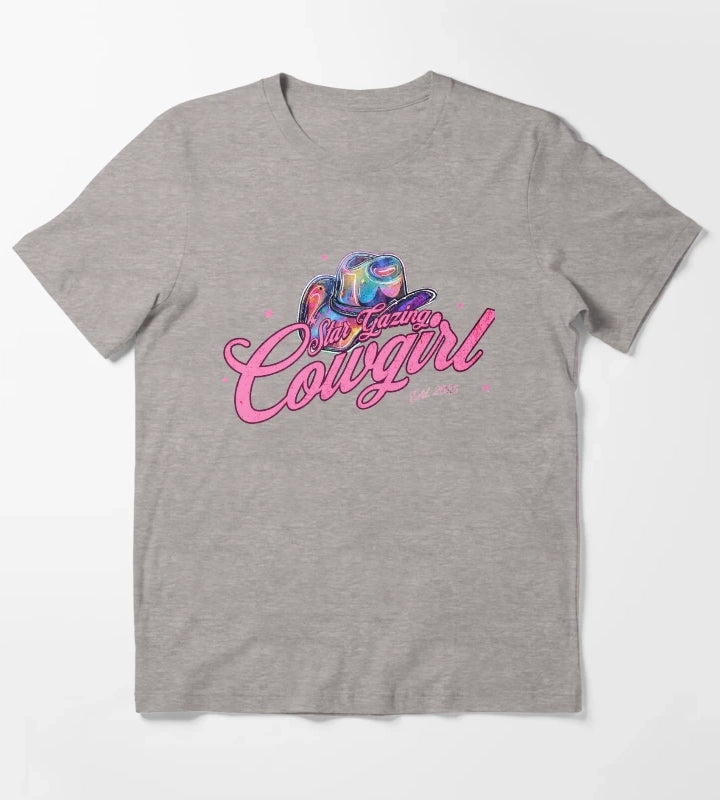 Star Gazing Cowgirl T-Shirt Heather Grey