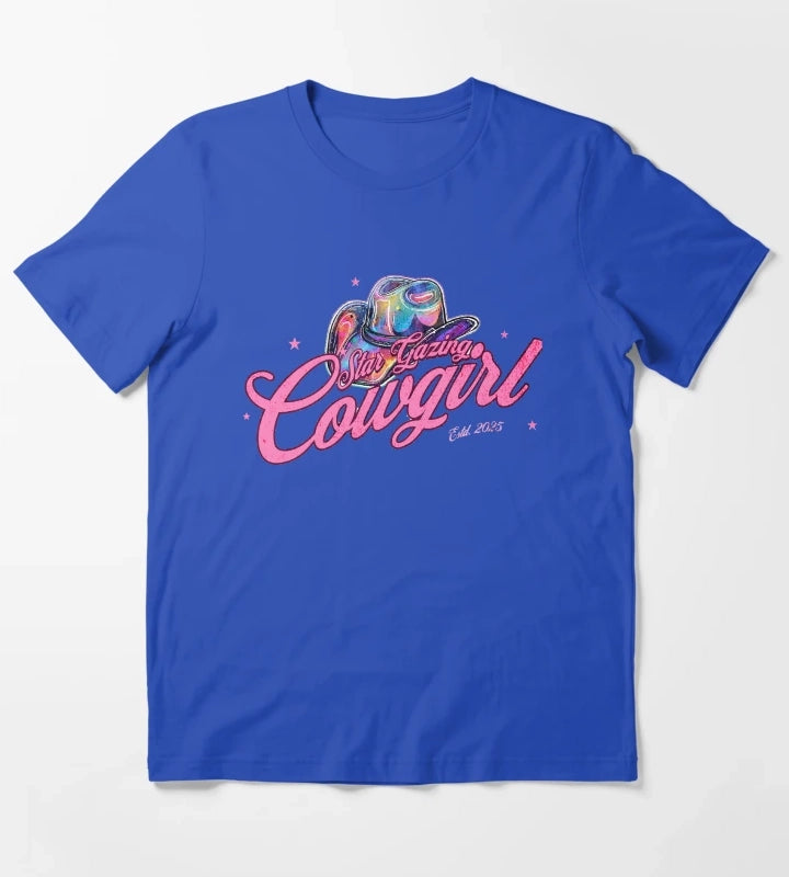 Star Gazing Cowgirl T-Shirt Blue