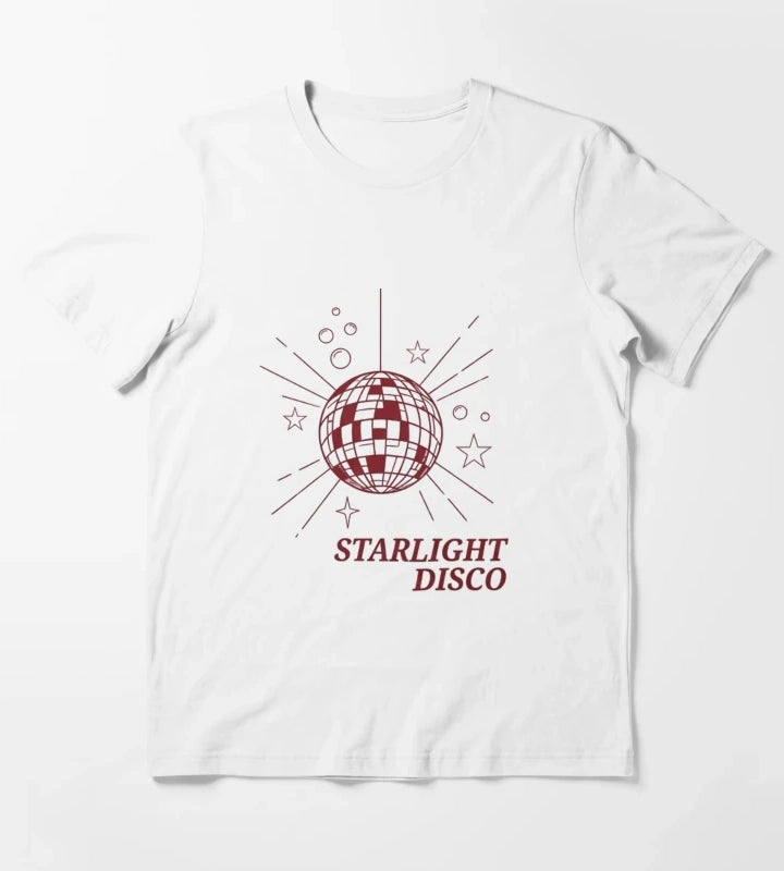 Starlight Disco Vibes Retro Party Design T-Shirt White