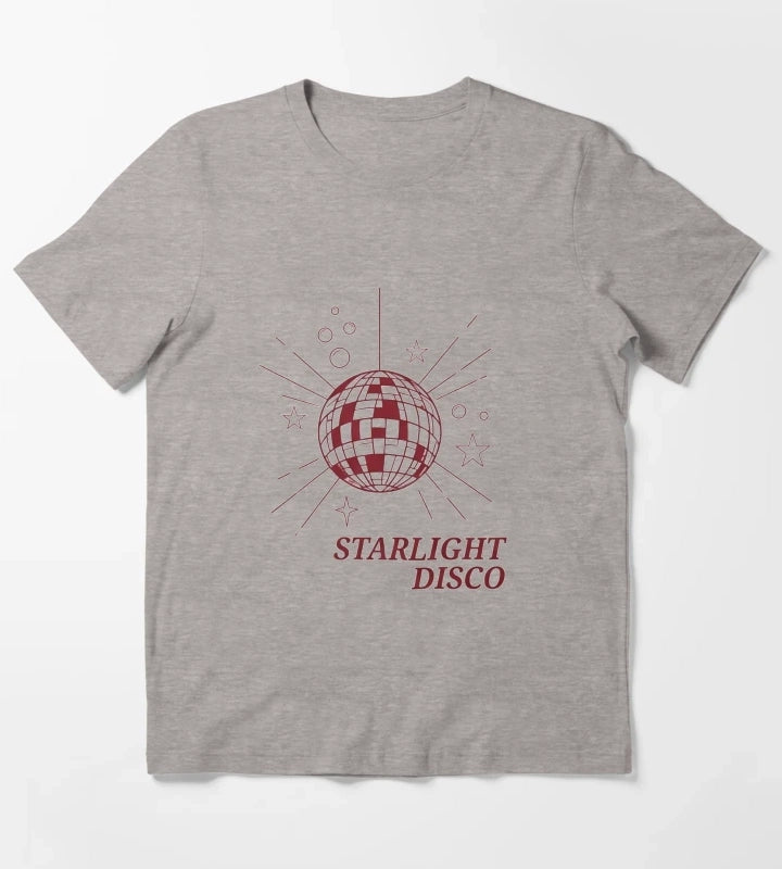 Starlight Disco Vibes Retro Party Design T-Shirt Heather Grey